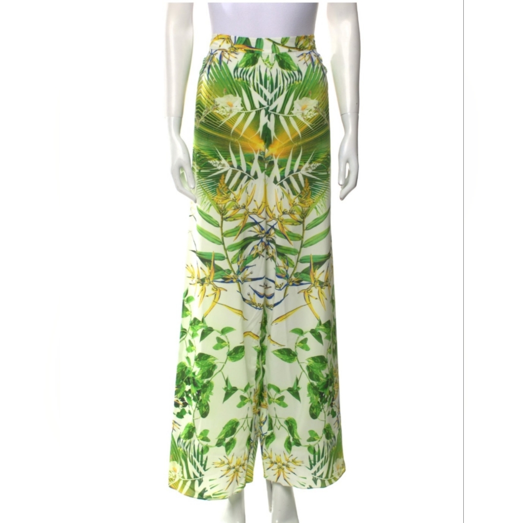 Alice + Olivia Printed Wide Leg Pants, Size 6
